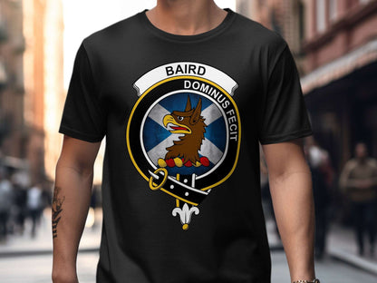 Physical Item Black / S Baird Scottish Clan Crest St Andrews Background T-Shirt