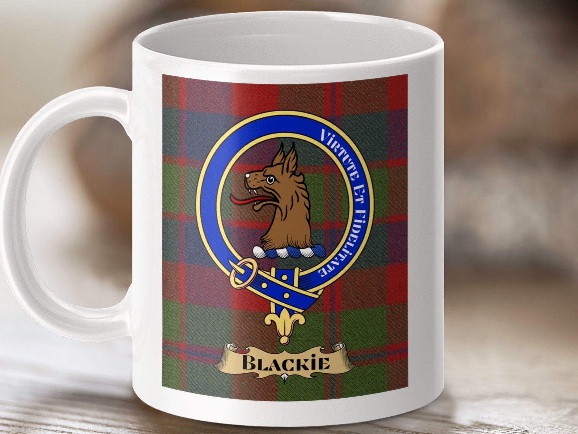 Physical Item Blackie Clan Scottish Tartan Crest Mug