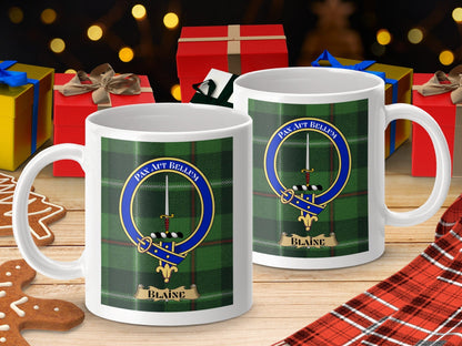 Physical Item Blaine Clan Scottish Tartan Crest Mug