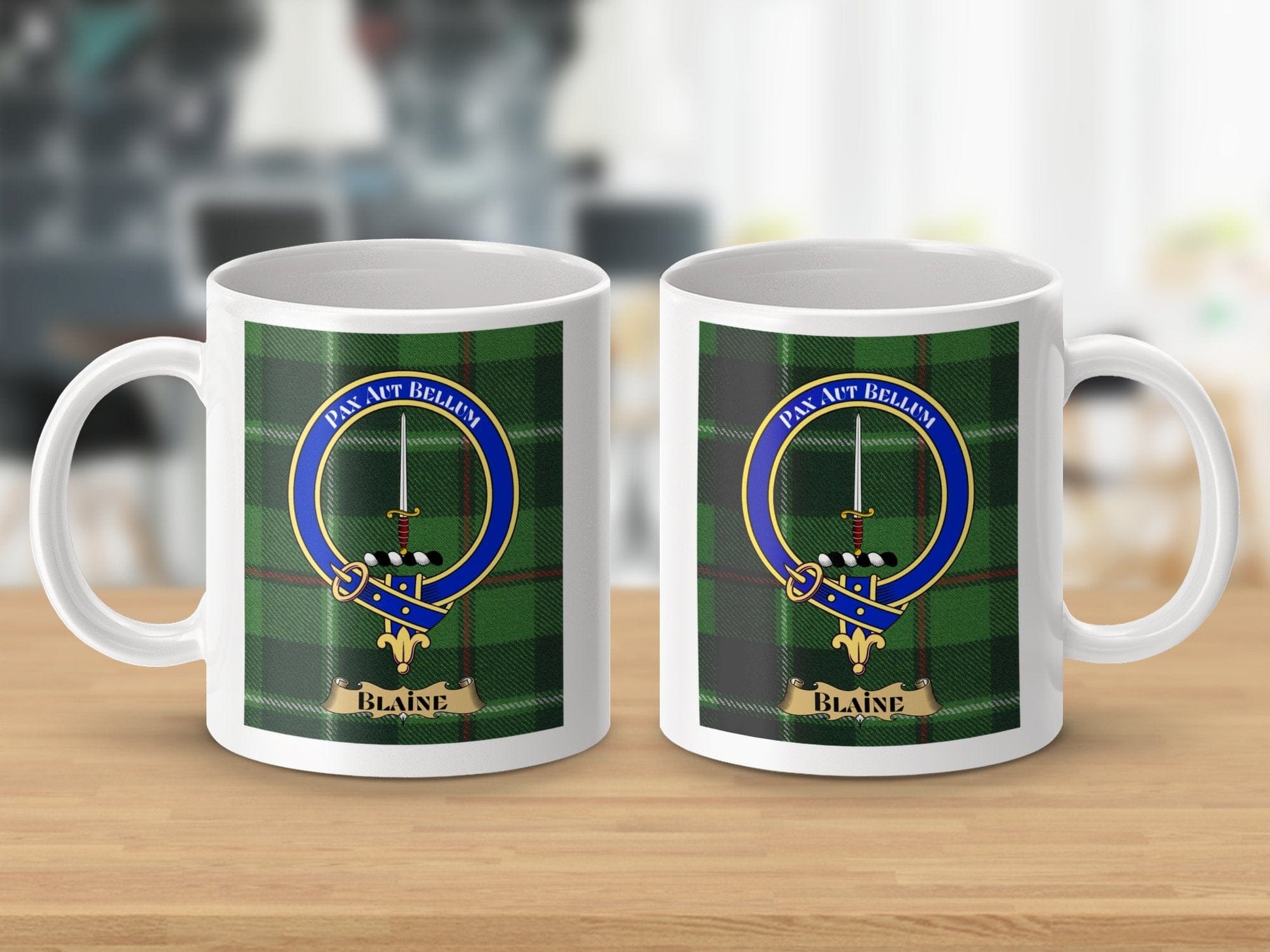 Physical Item Blaine Clan Scottish Tartan Crest Mug