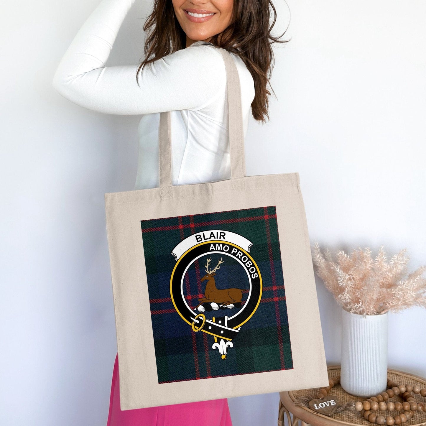 Physical Item Blair Clan Crest Scottish Tartan Tote Bag