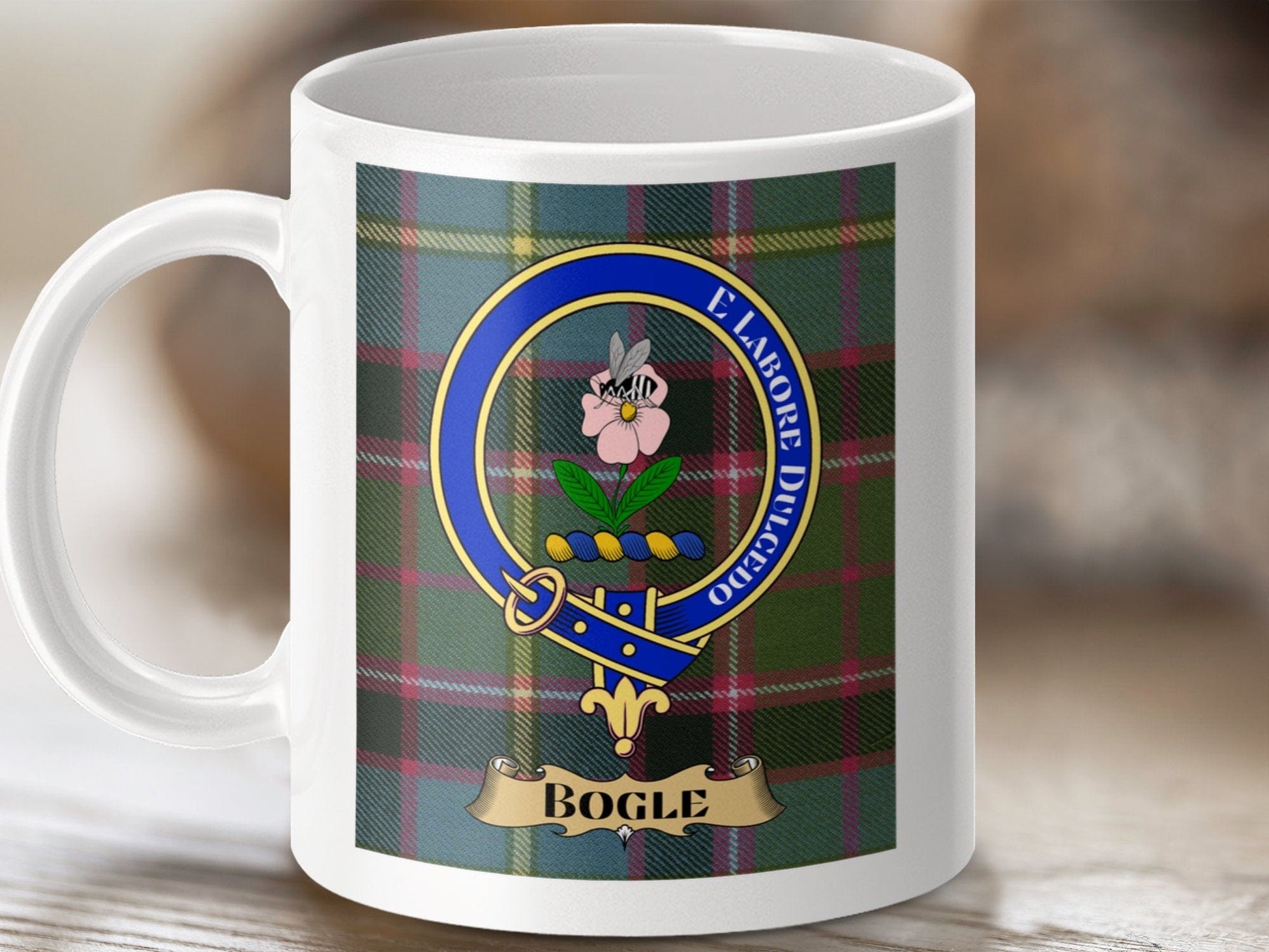 Physical Item Bogle Clan Scottish Tartan Crest mug