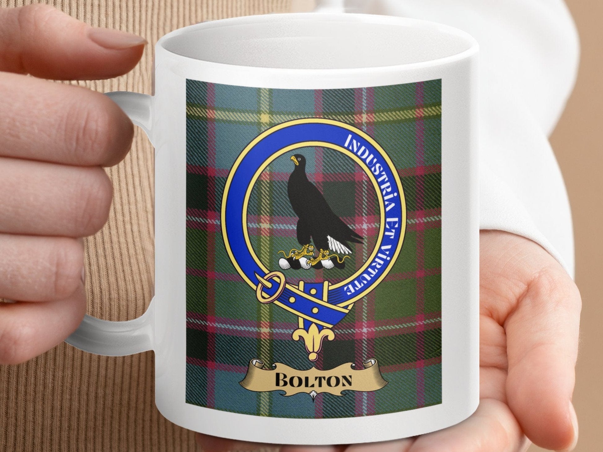 Physical Item Bolton Clan Scottish Tartan Crest Mug