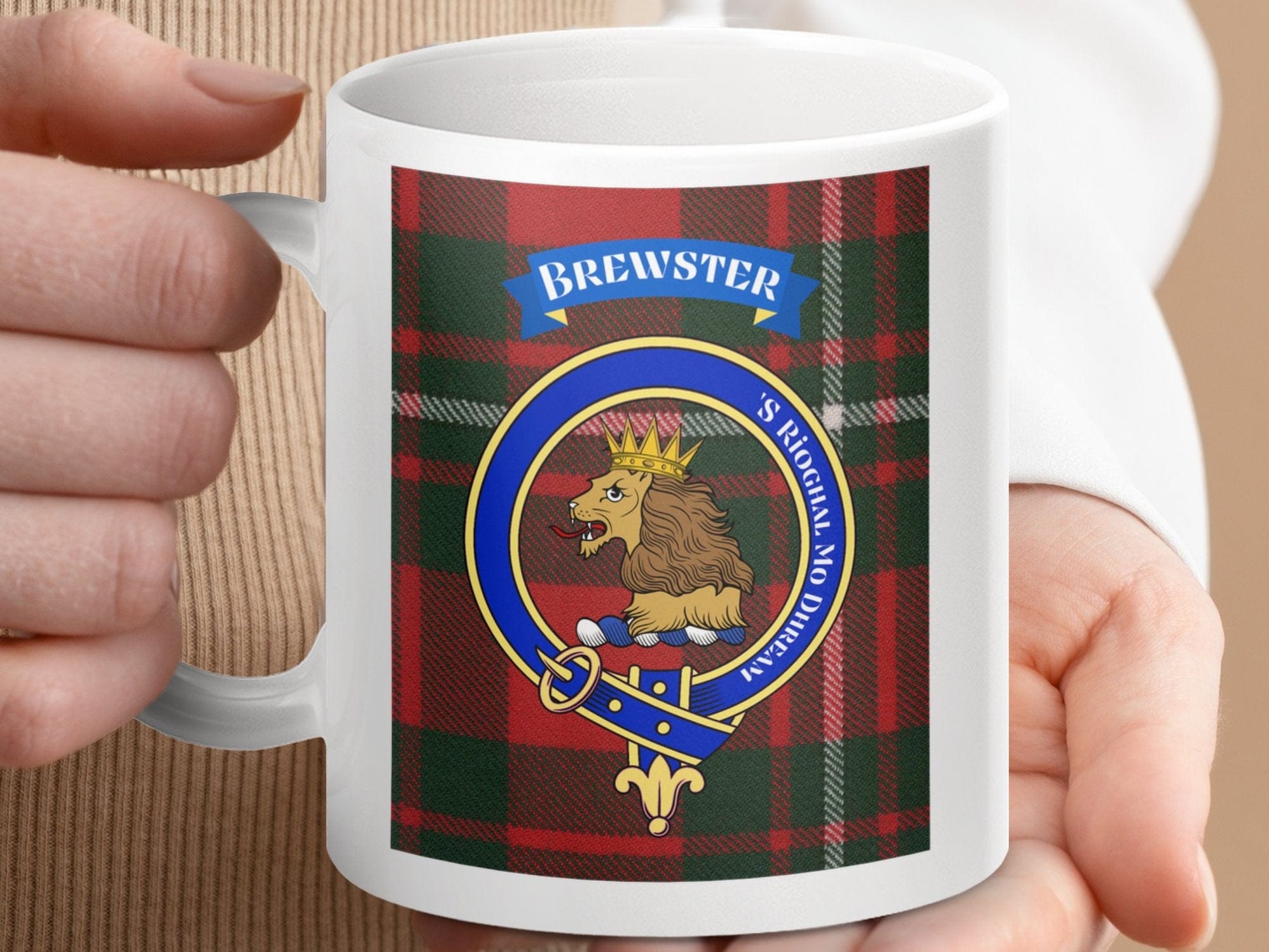 Physical Item Brewster Clan Scottish Tartan Crest Mug