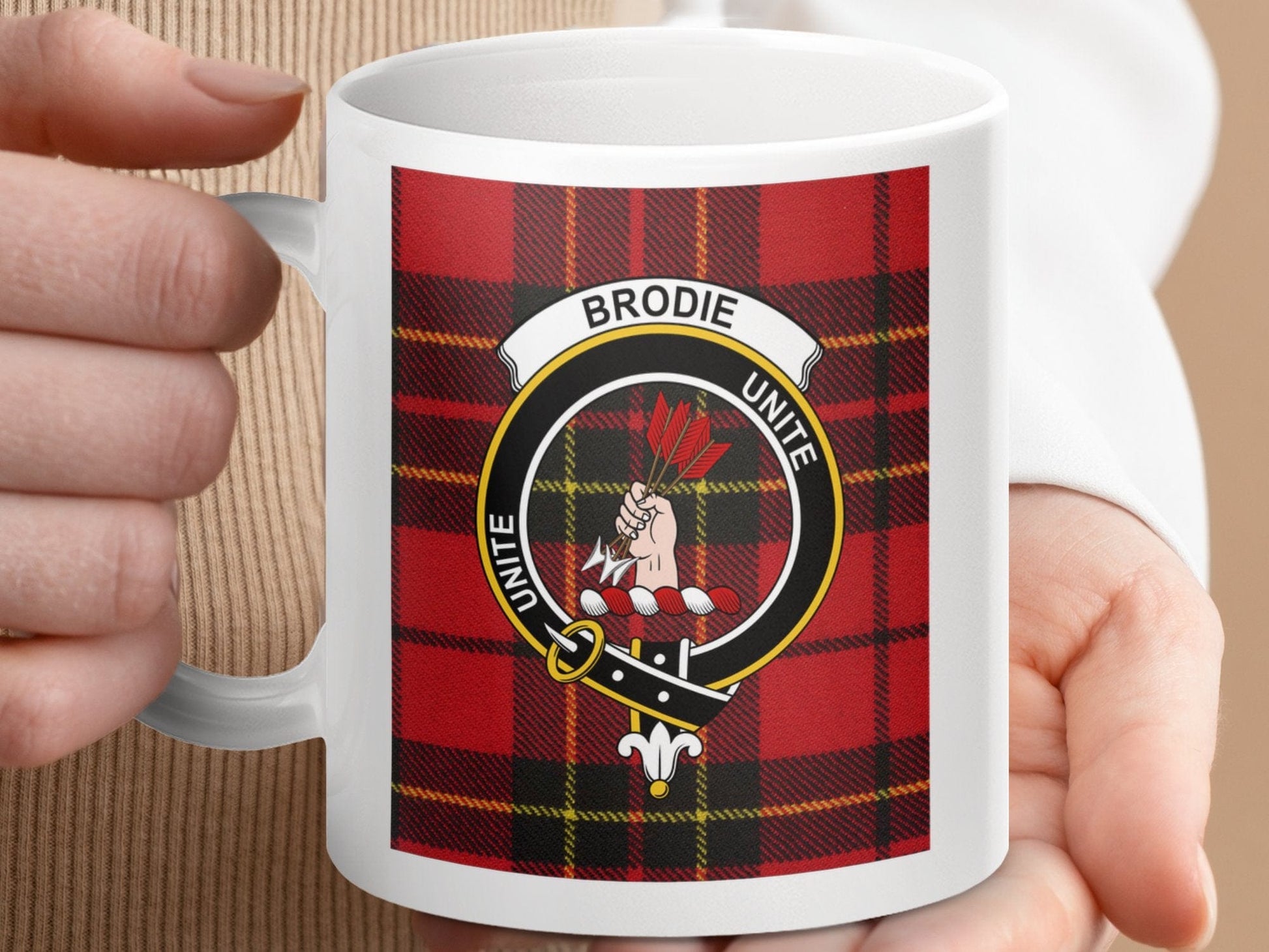 Physical Item Brodie Clan Scottish Tartan Crest Unite Mug