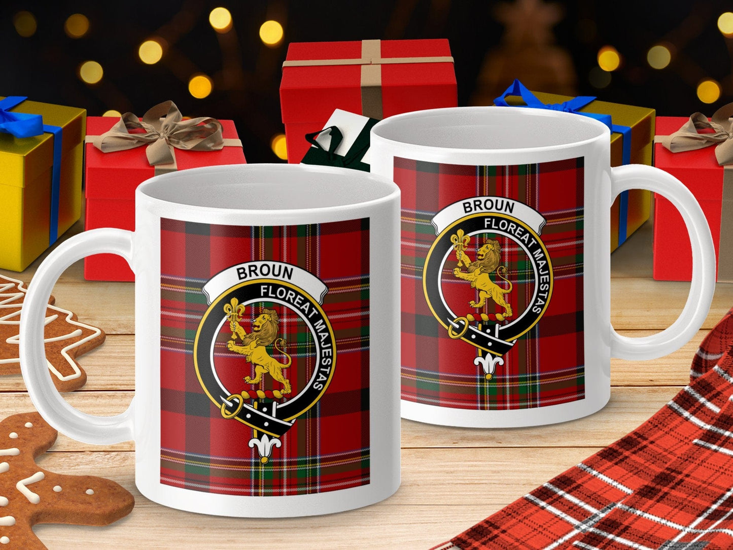 Physical Item Broun Clan Scottish Tartan Crest Mug