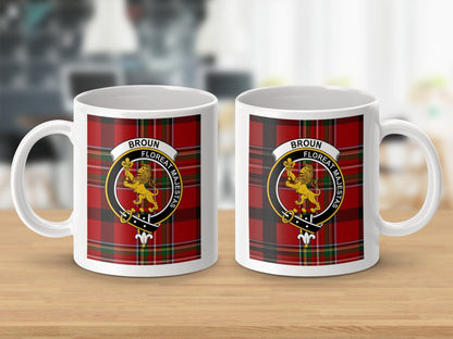 Physical Item Broun Clan Scottish Tartan Crest Mug