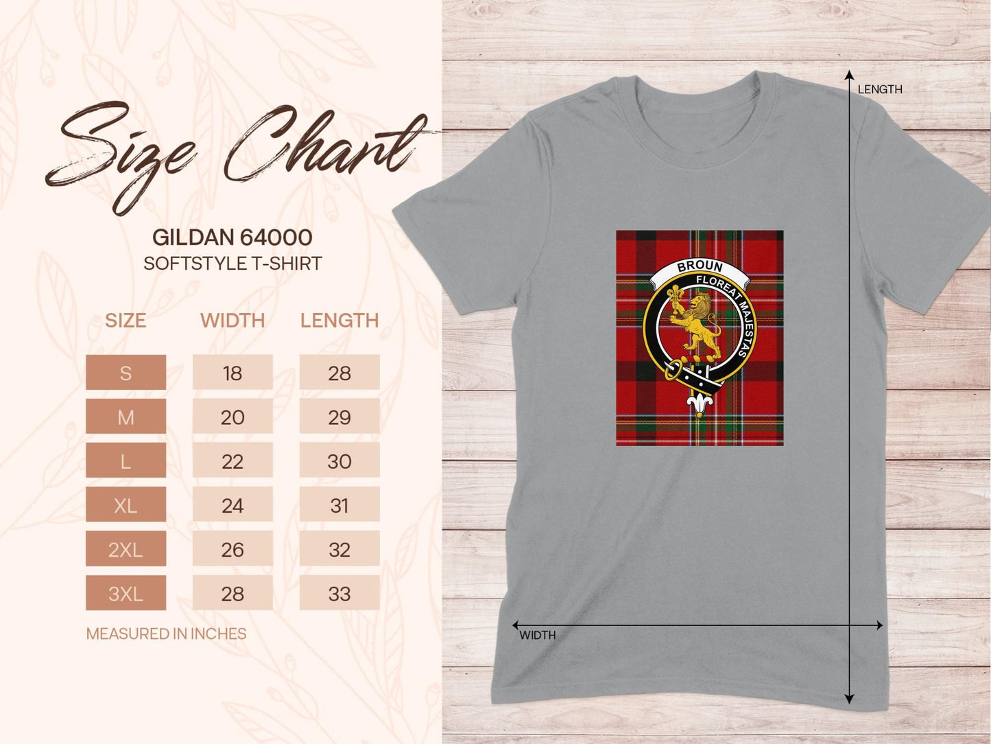 Physical Item Broun Clan Scottish Tartan Crest Unisex T-Shirt