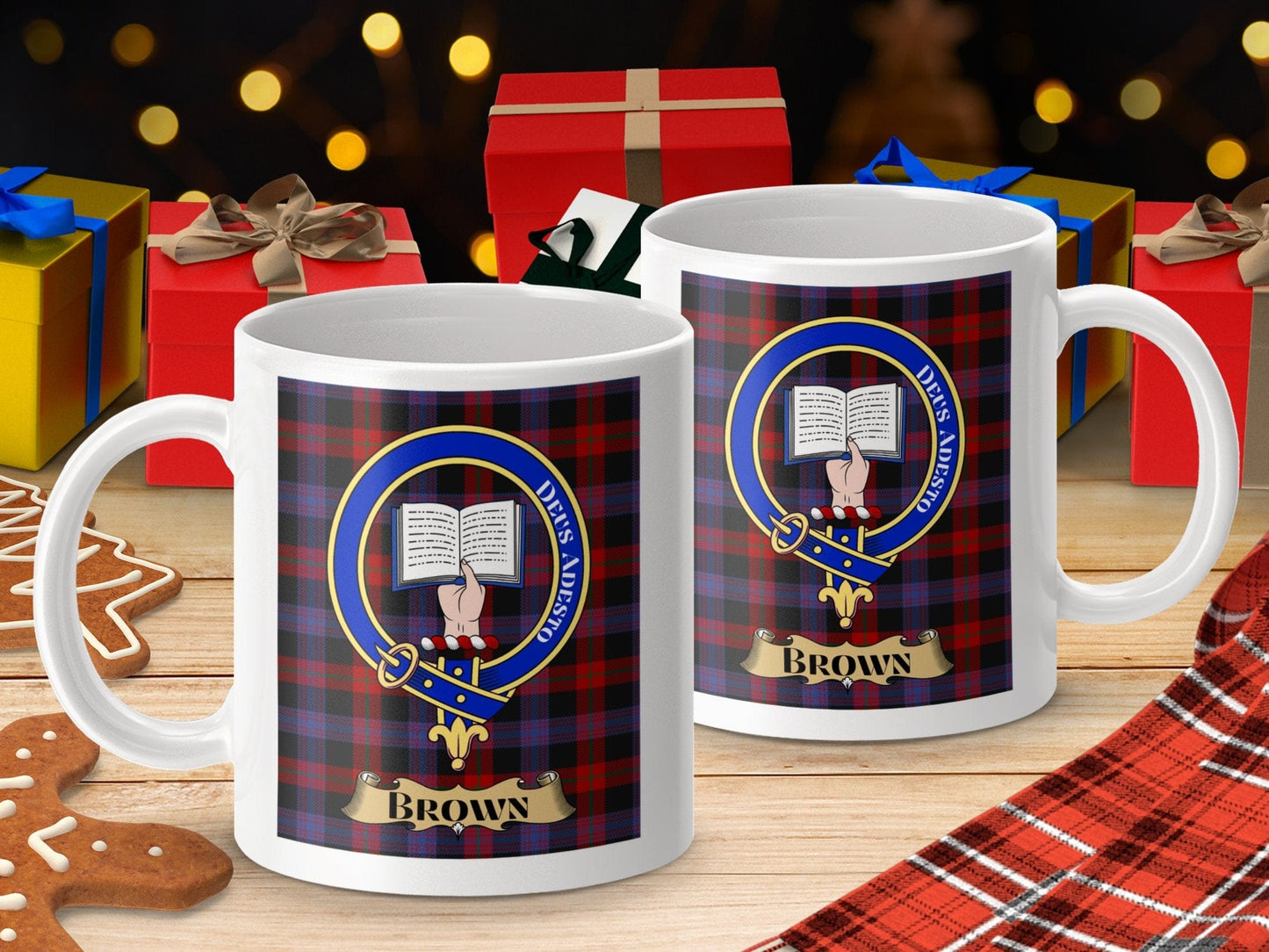 Physical Item Brown Clan Scottish Tartan Crest Mug