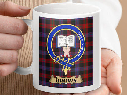 Physical Item Brown Clan Scottish Tartan Crest Mug