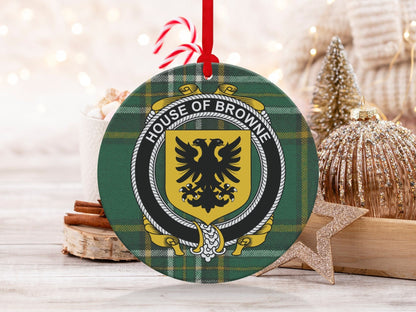 Physical Item Browne Crest Irish Tartan Christmas Ornament Decoration Ornaments