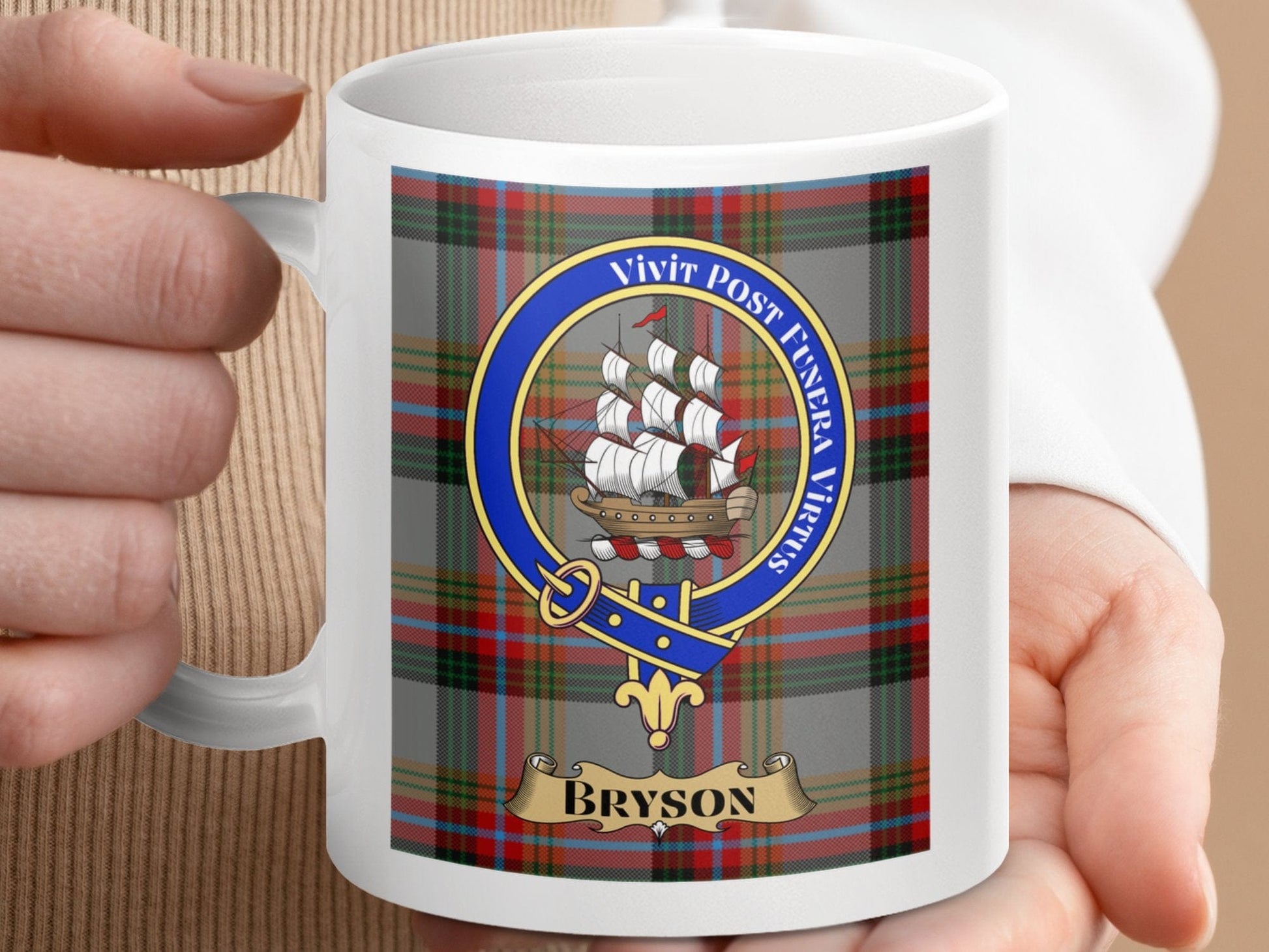 Physical Item Bryson Clan Scottish Tartan Crest Mug