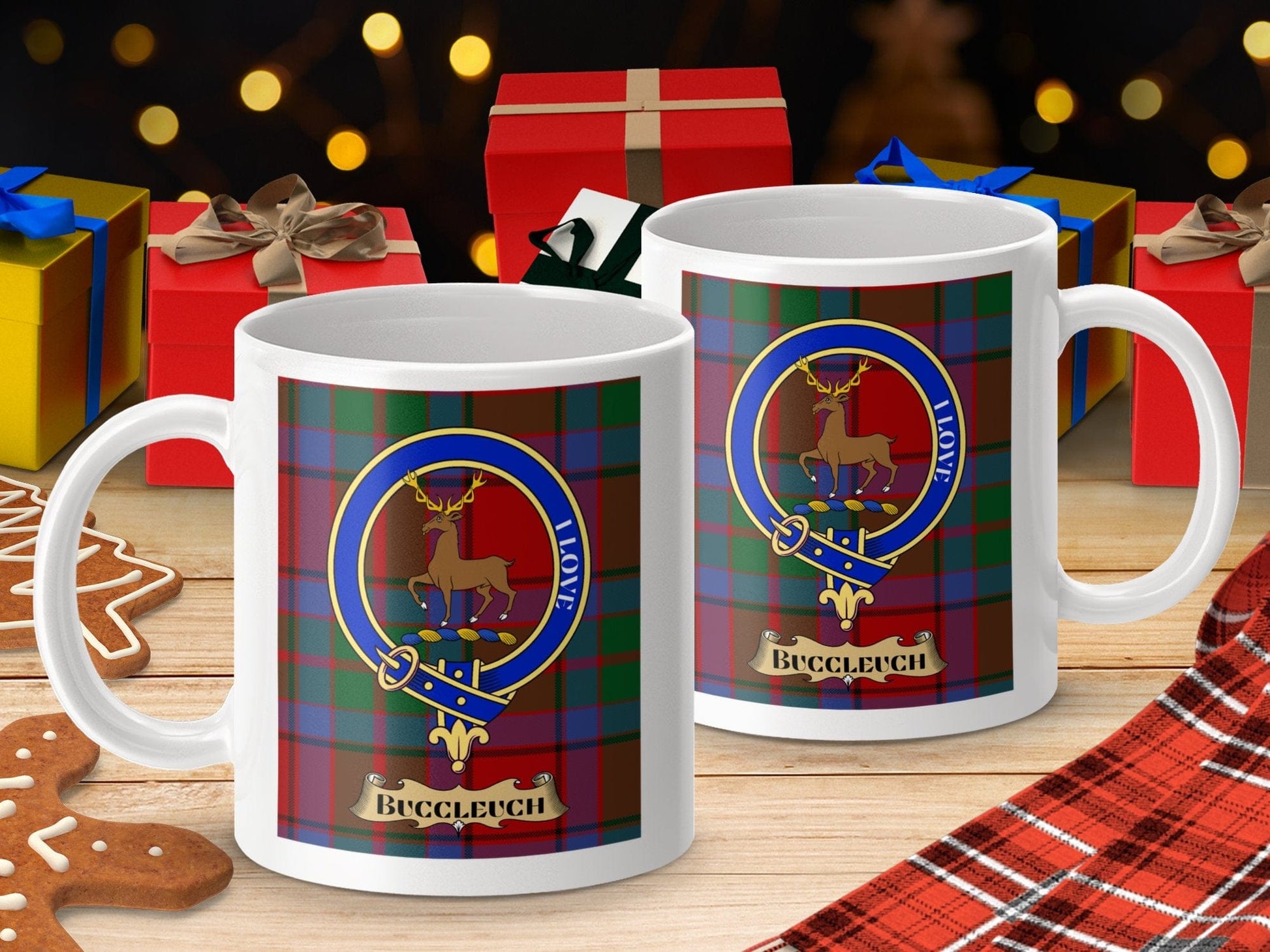 Physical Item Buccleuch Clan Scottish Tartan Crest Mug