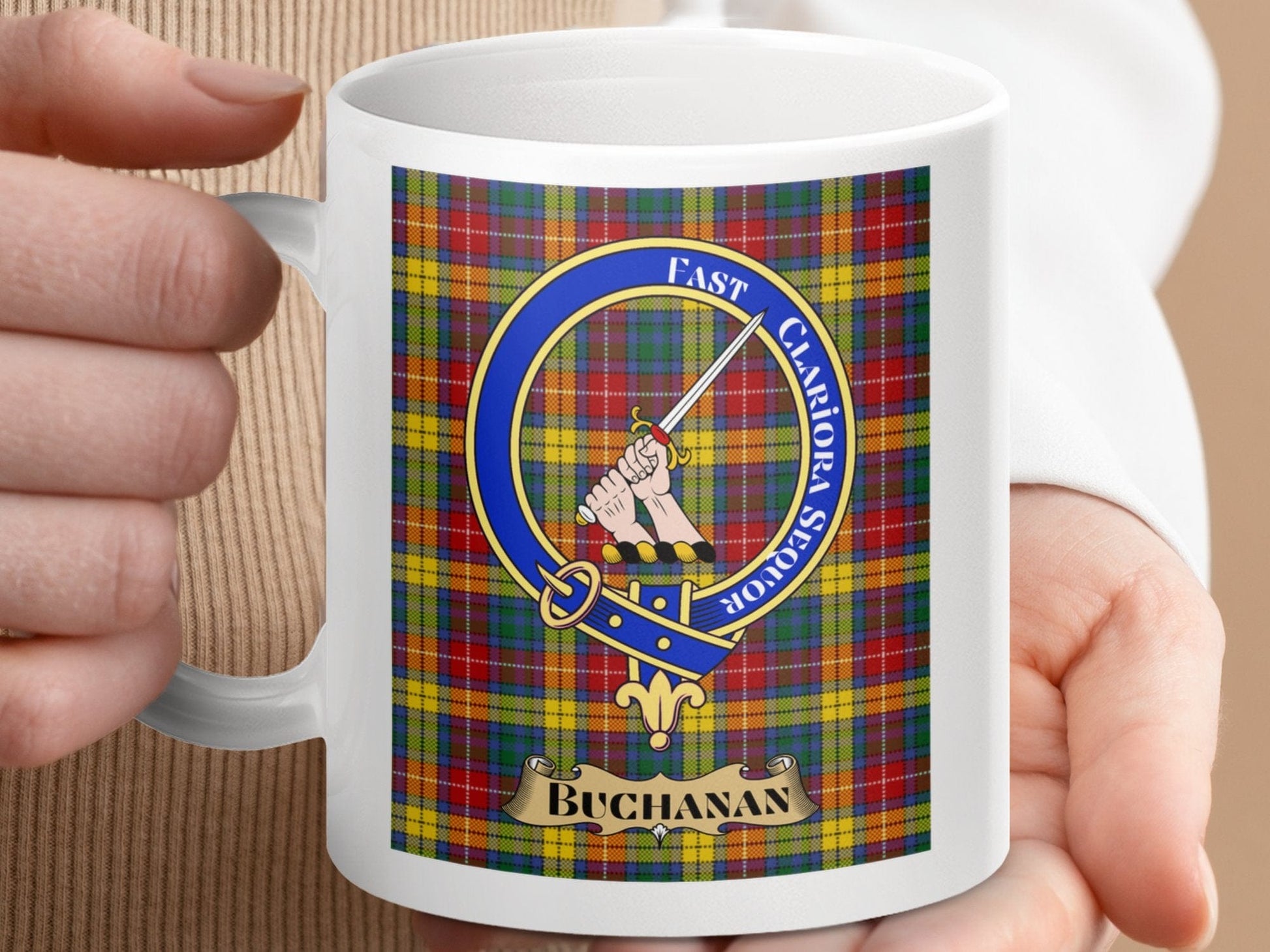 Physical Item Buchanan Scottish Clan Tartan Crest Mug