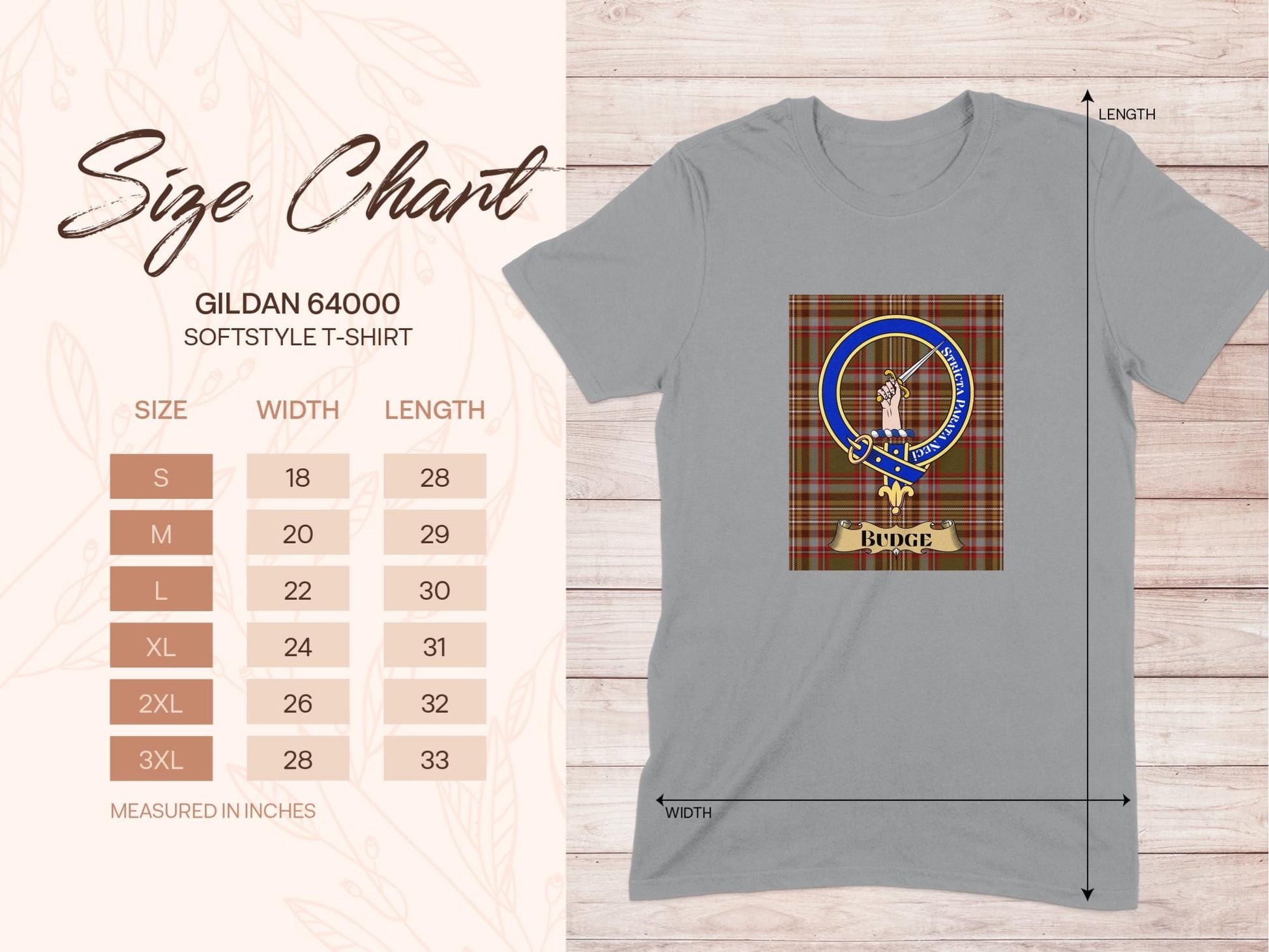 Physical Item Budge Clan Scottish Tartan Crest Unisex T-Shirt