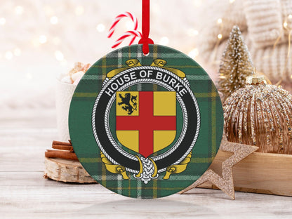 Physical Item Burke Crest Irish tartan Christmas Ornament Decoration Ornaments