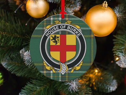 Physical Item Burke Crest Irish tartan Christmas Ornament Decoration Ornaments