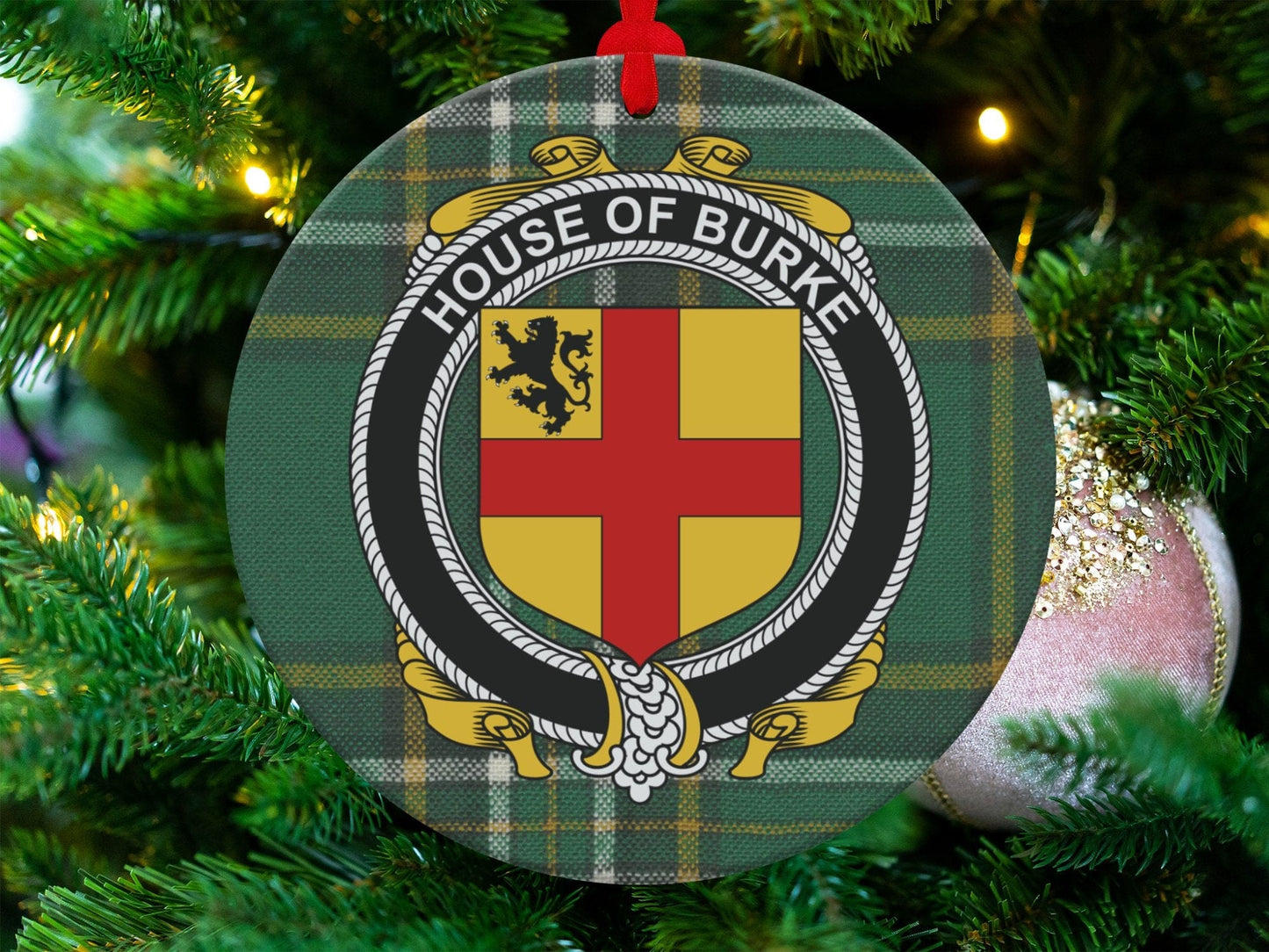 Physical Item Burke Crest Irish tartan Christmas Ornament Decoration Ornaments