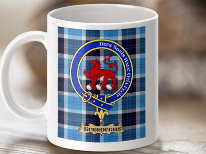 Physical Item Burroughs Clan Scottish Tartan Crest Mug