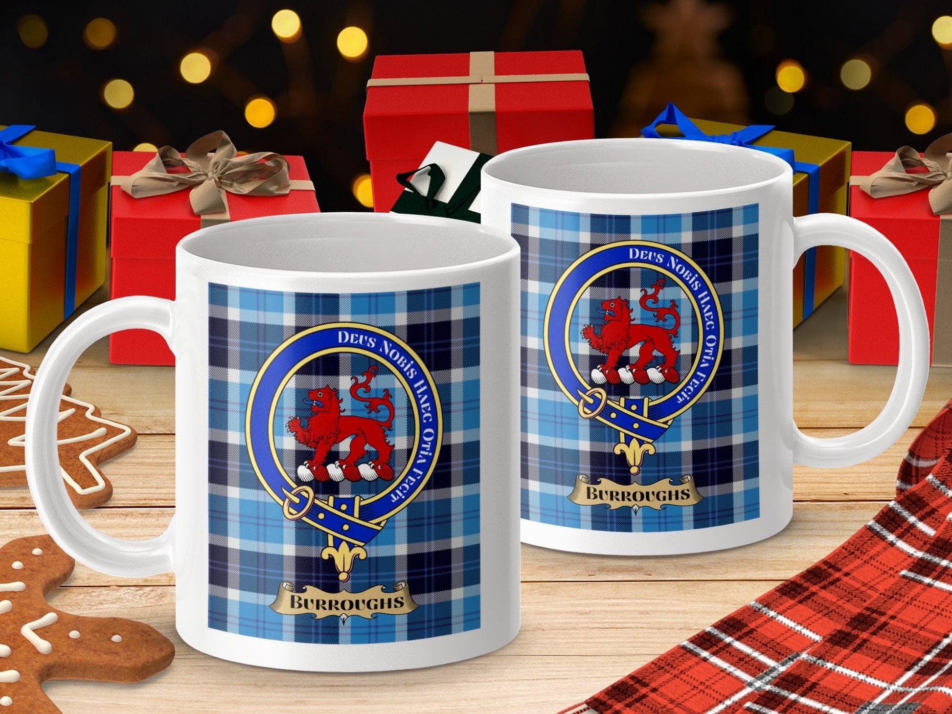 Physical Item Burroughs Clan Scottish Tartan Crest Mug