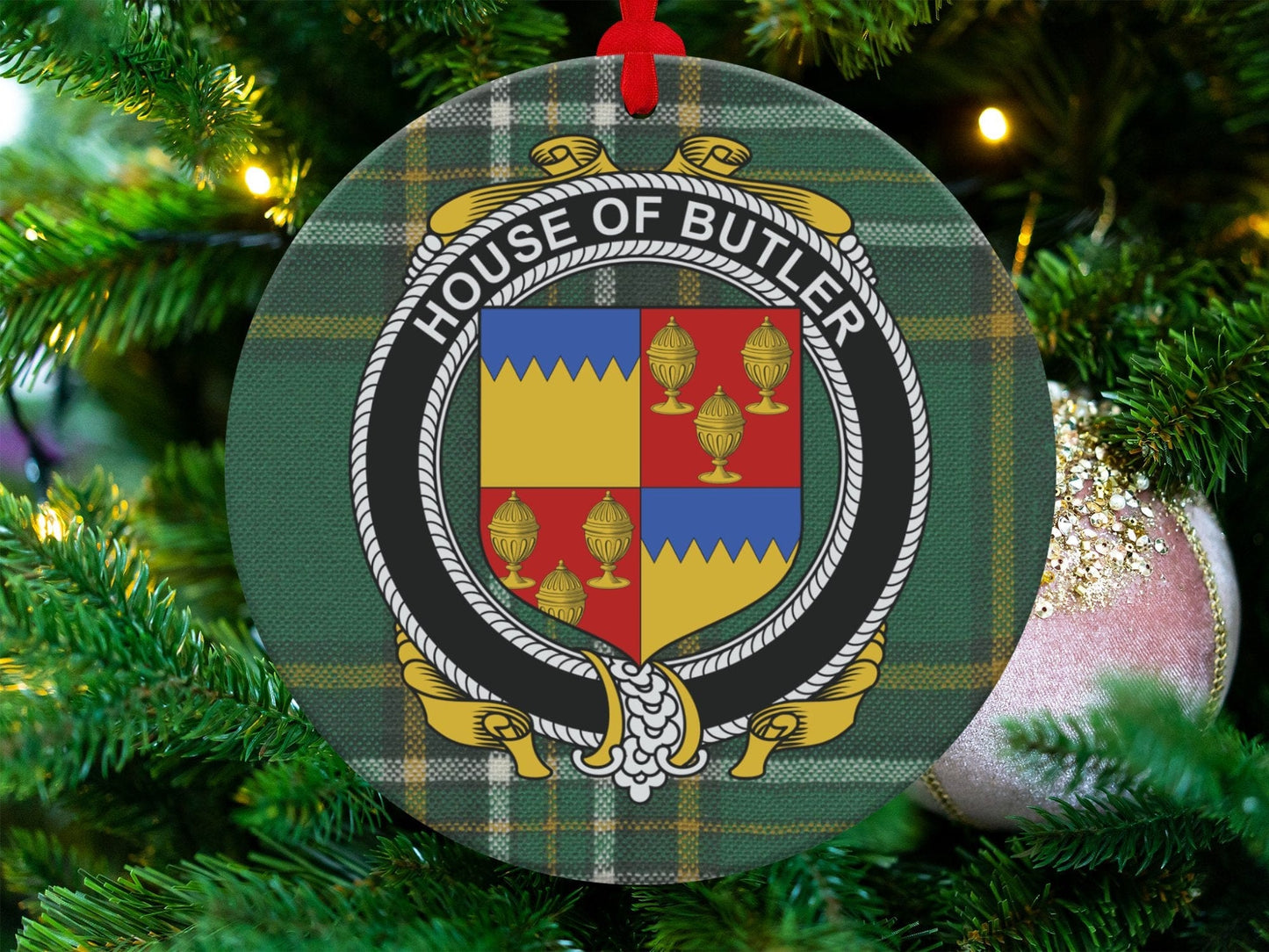 Physical Item Butler Crest Irish tartan Christmas Ornament Decoration Ornaments