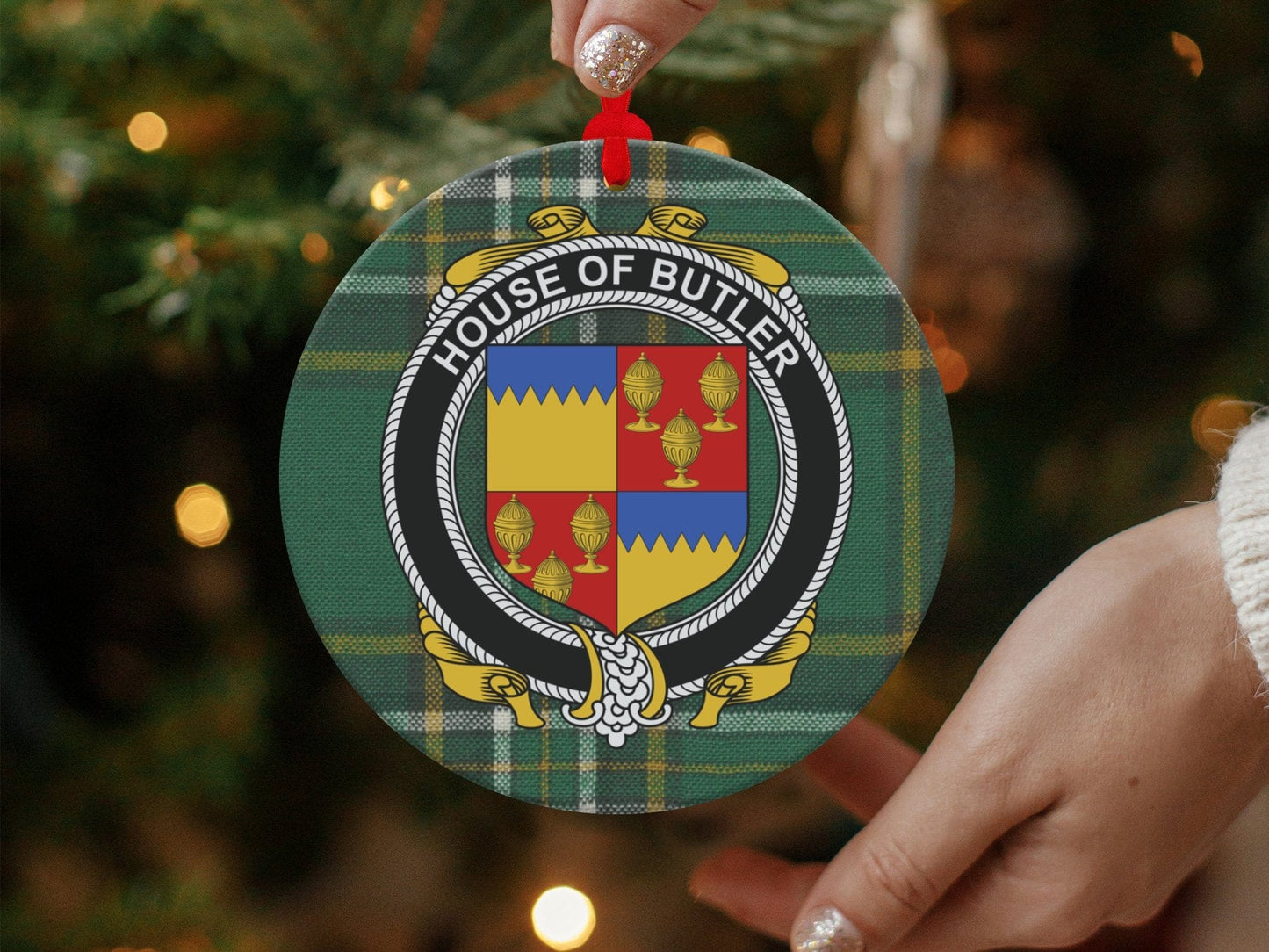 Physical Item Butler Crest Irish tartan Christmas Ornament Decoration Ornaments