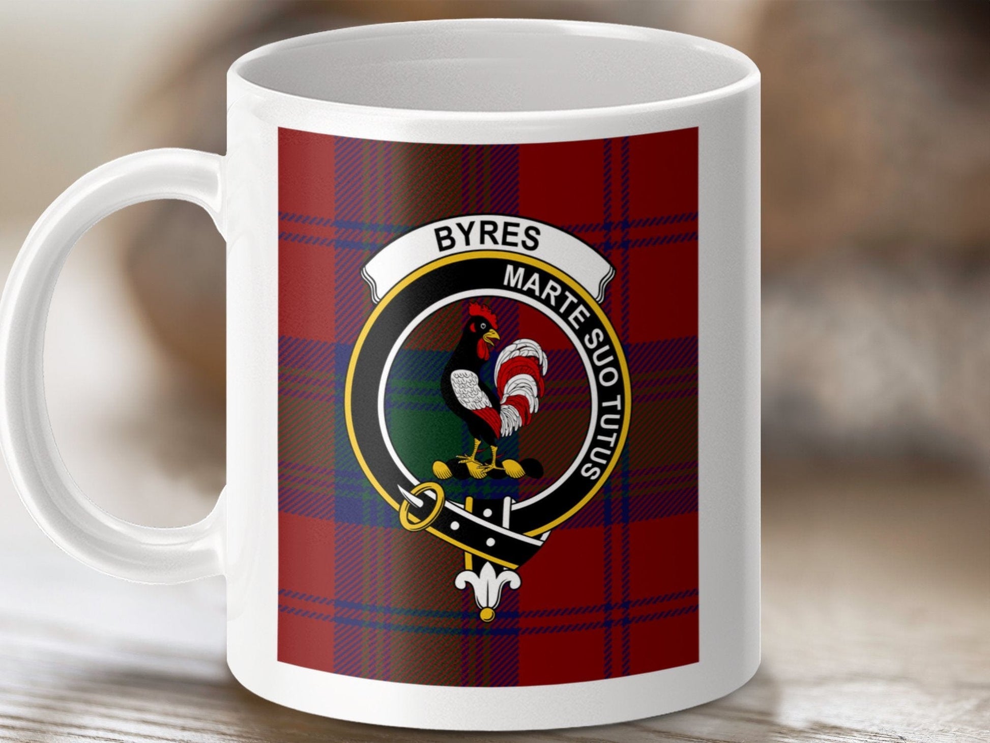 Physical Item Byres Clan Scottish Tartan Marte Suo Tutus Mug