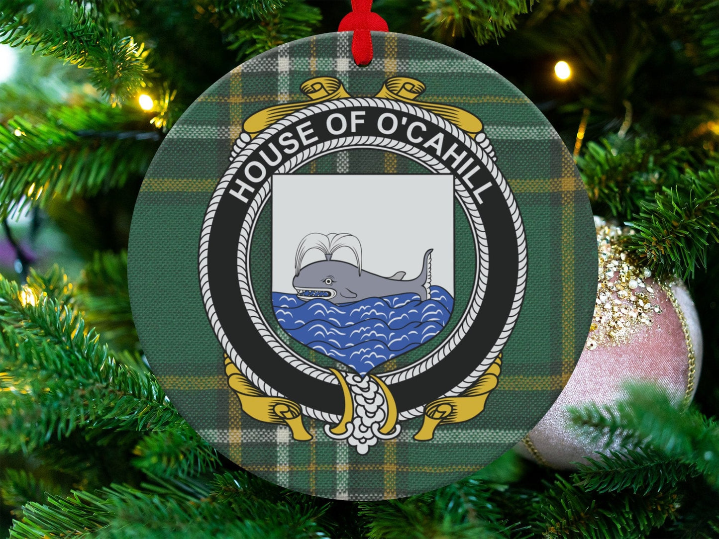 Physical Item Cahill Crest Irish tartan Christmas ornament decoration Ornaments