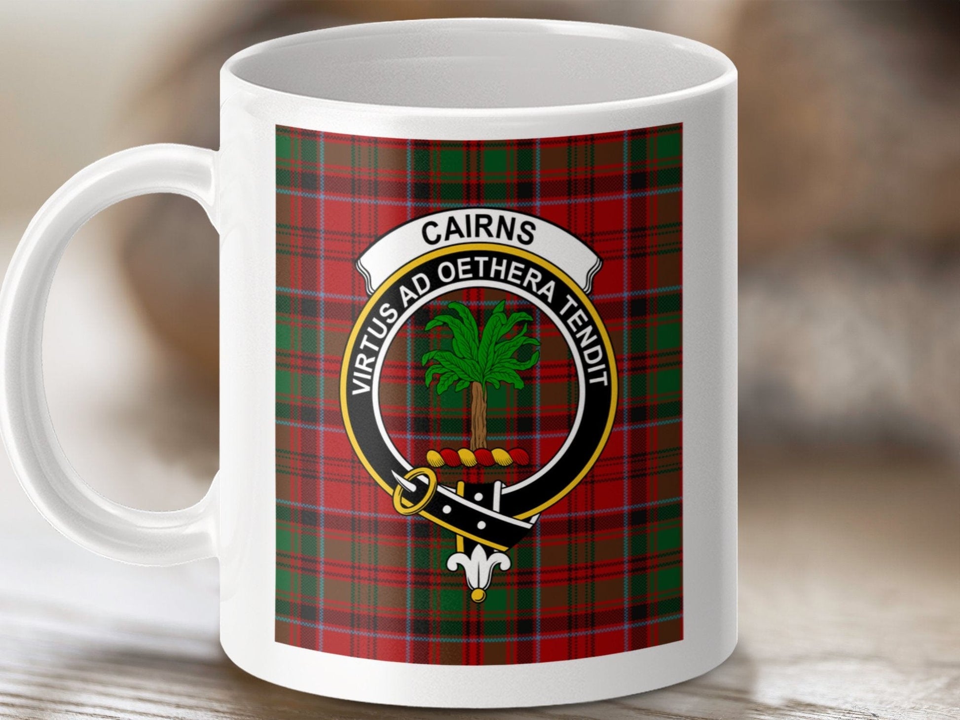 Physical Item Cairns Clan Scottish Tartan Crest Mug