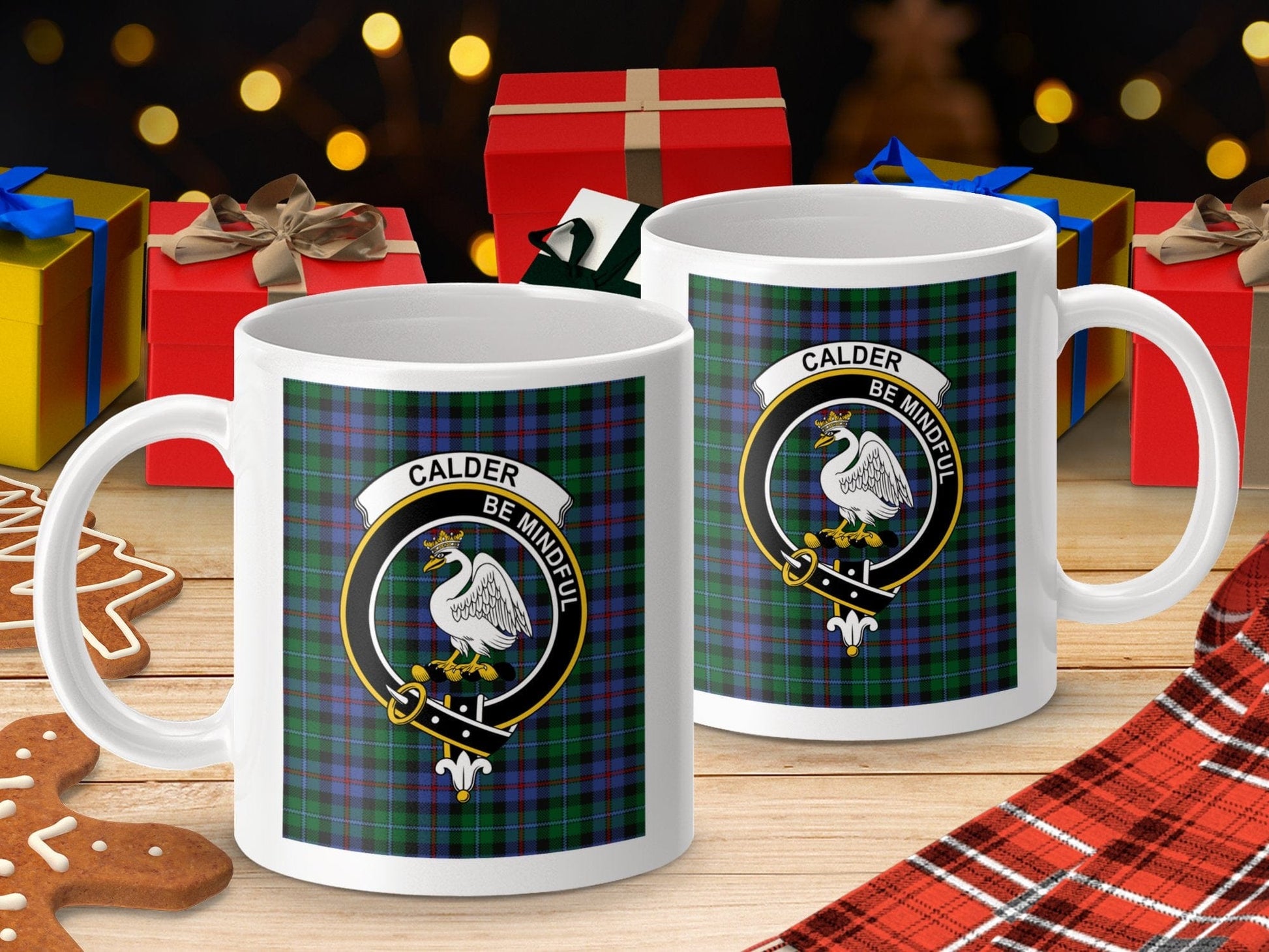 Physical Item Calder Clan Scottish Tartan Crest Mug