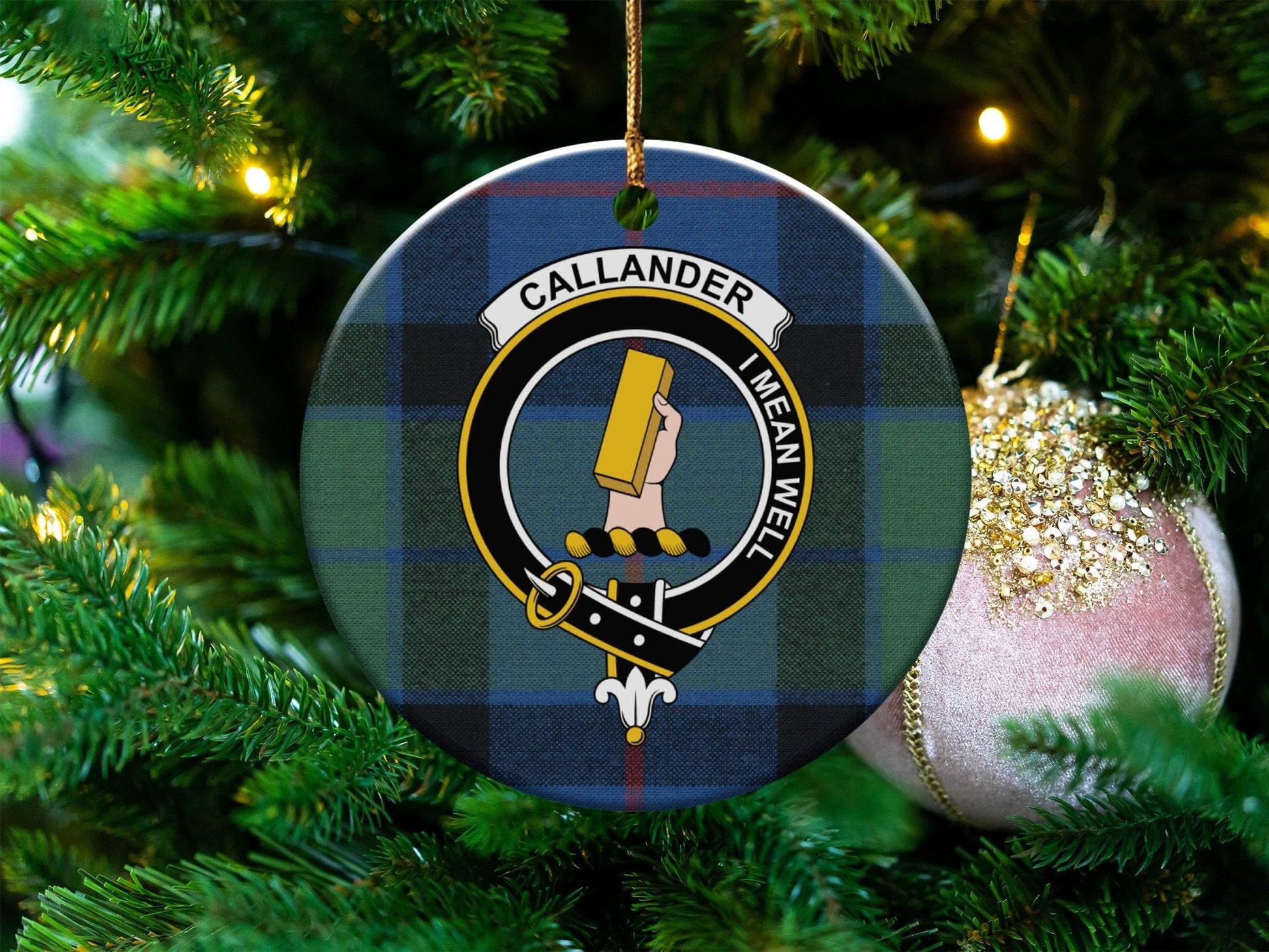 Physical Item Callander Scottish Clan Crest Tartan Background Ornaments