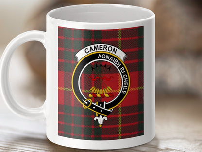 Physical Item Cameron Clan Scottish Tartan Crest Mug