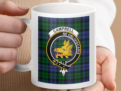 Physical Item Campbell Clan Scottish Tartan Crest Mug