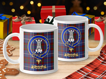 Physical Item Carfrae Clan Scottish Tartan Crest Mug