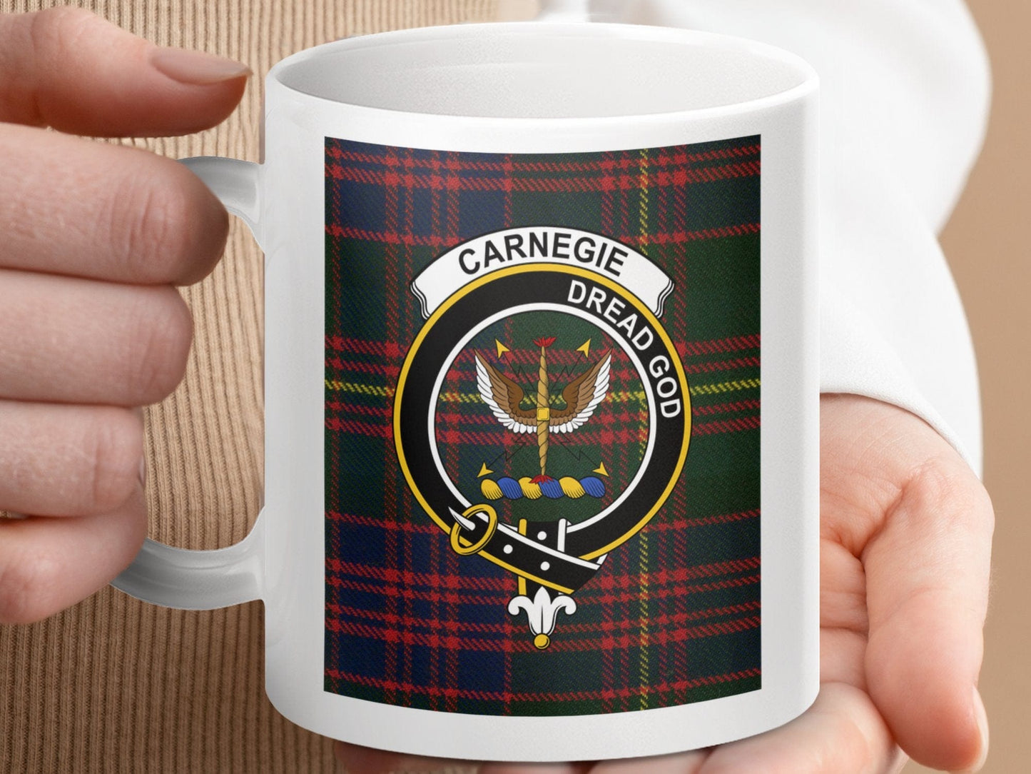 Physical Item Carnegie Clan Scottish Tartan Crest Mug