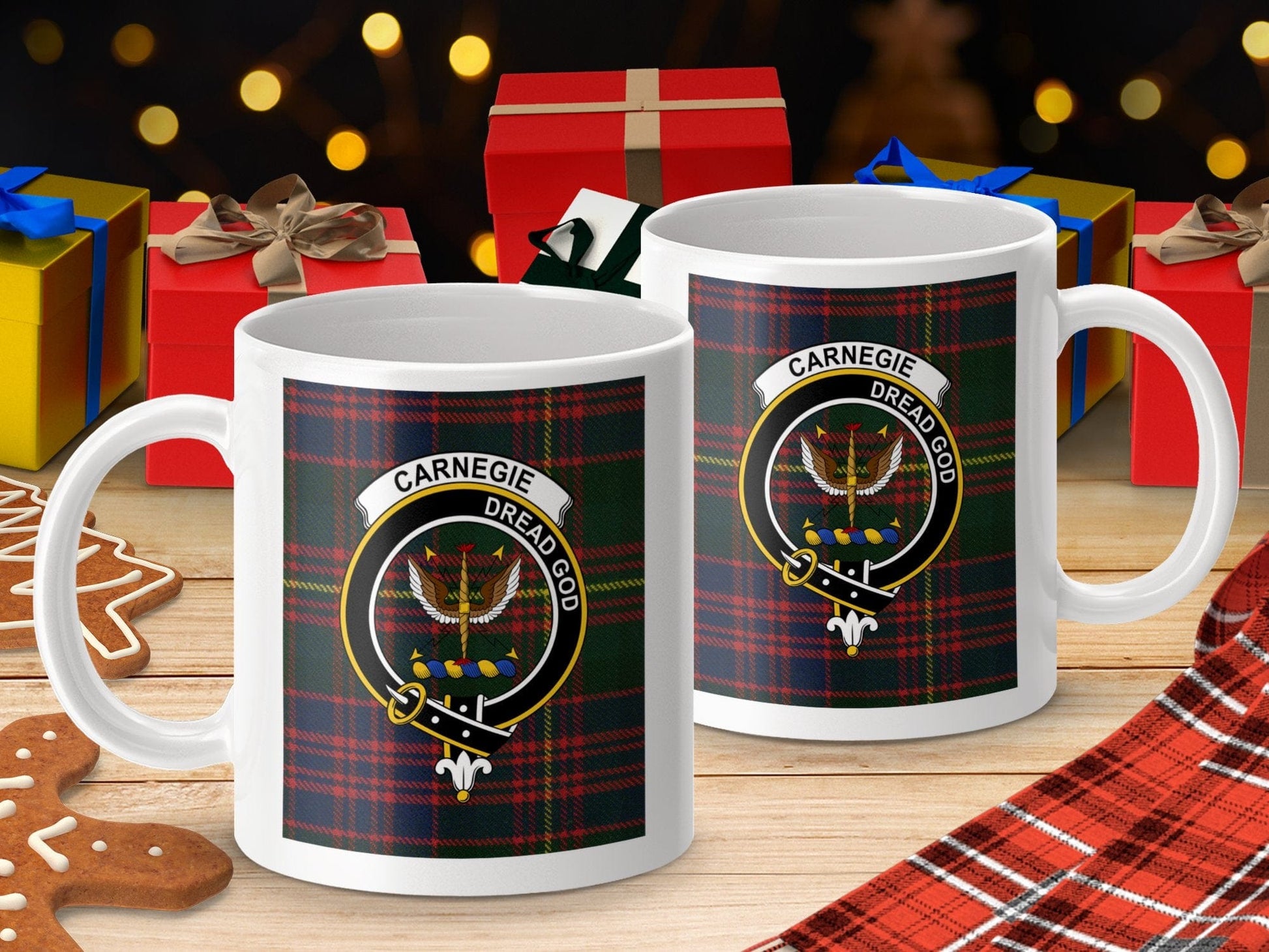 Physical Item Carnegie Clan Scottish Tartan Crest Mug