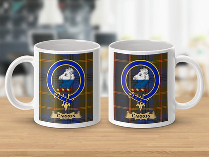 Physical Item Carron Clan Scottish Tartan Crest Mug