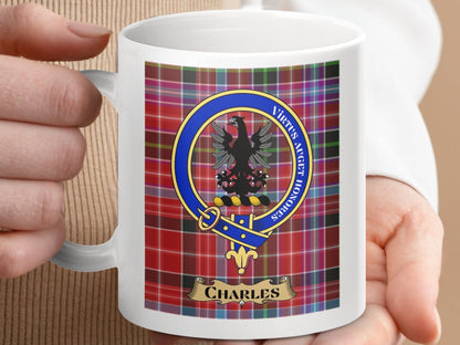 Physical Item Charles Clan Scottish Tartan Crest Mug