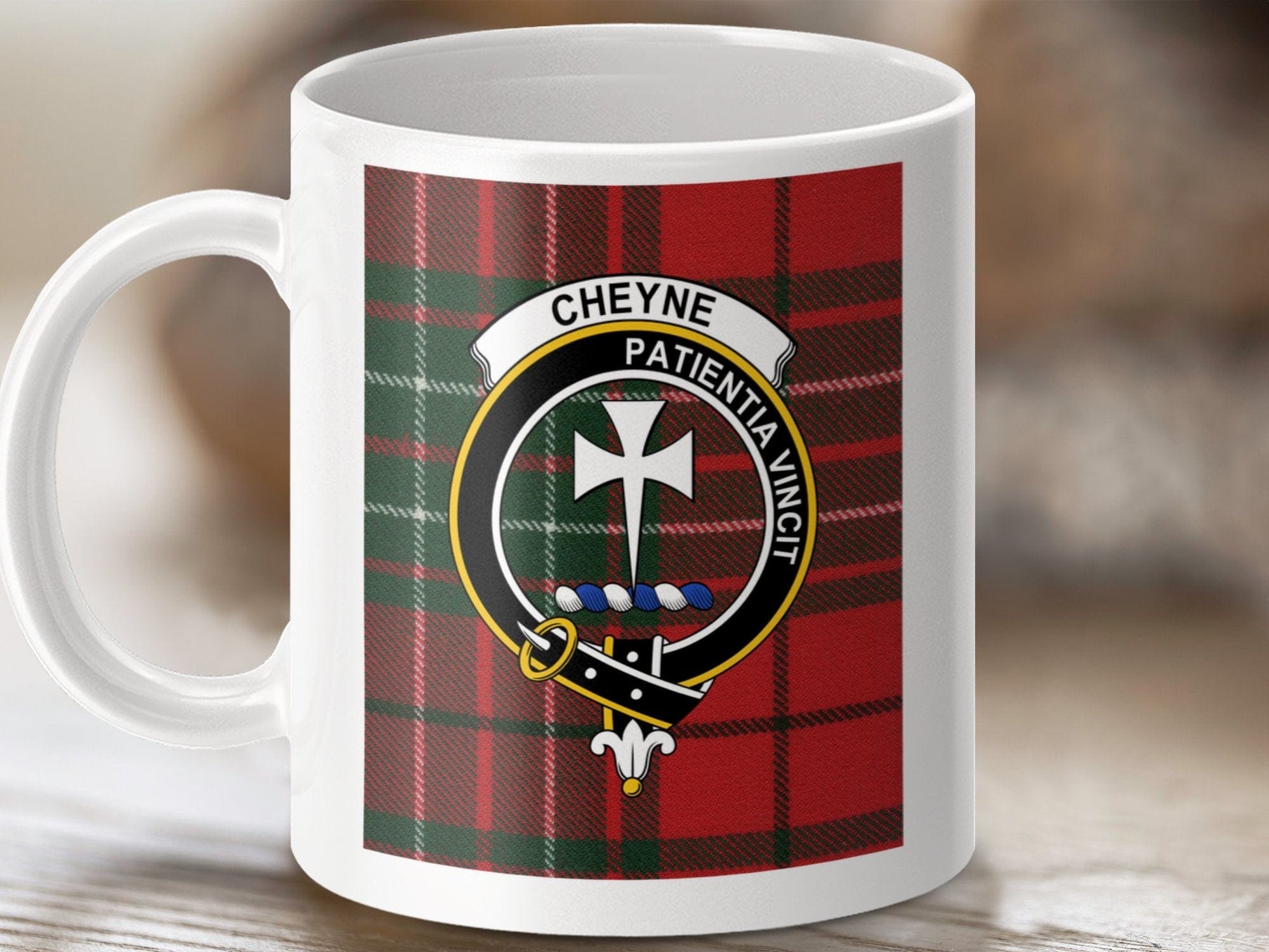 Physical Item Cheyne Clan Scottish Tartan Crest Mug