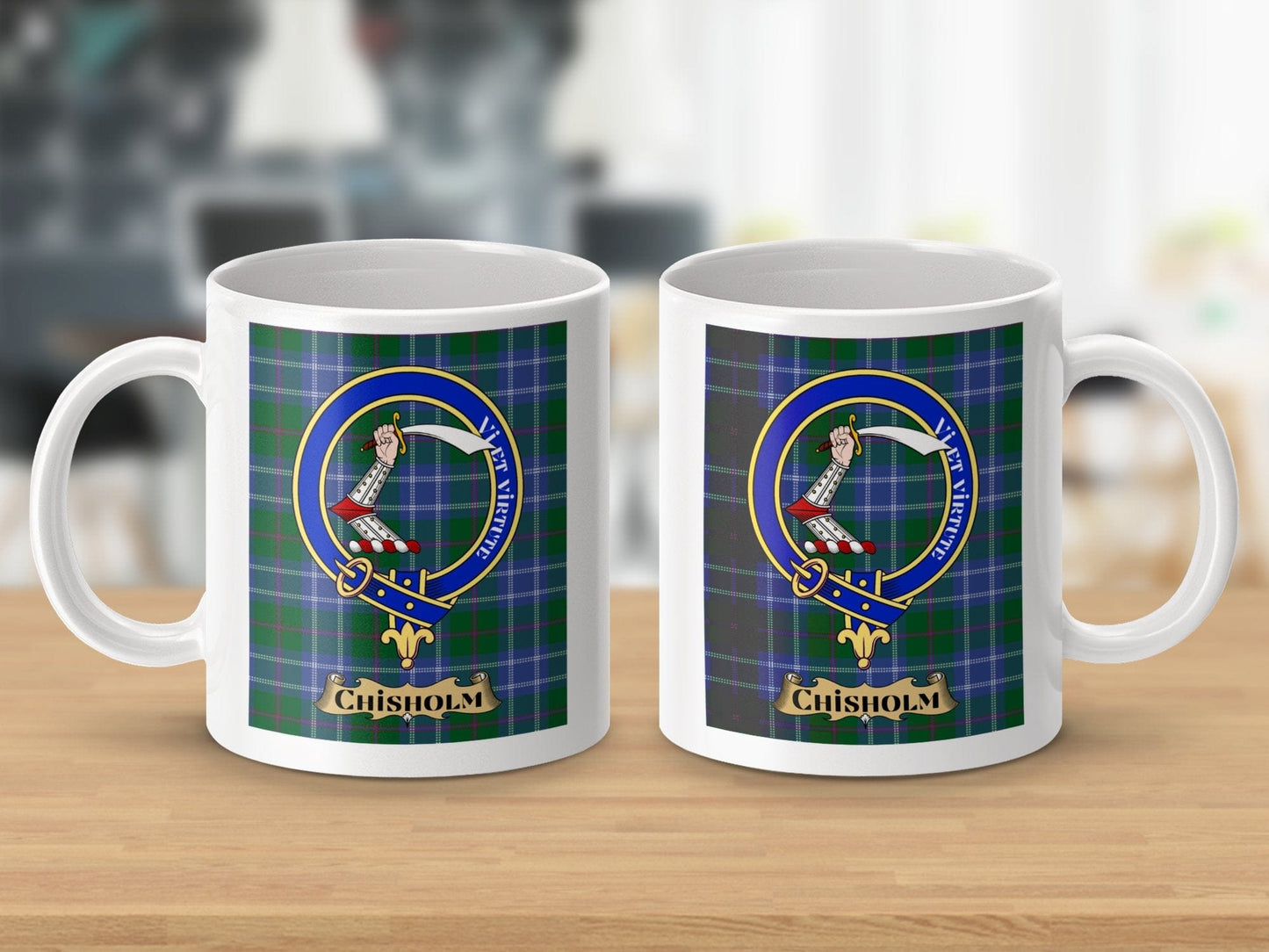 Physical Item Chisholm Clan Scottish Tartan Crest Mug