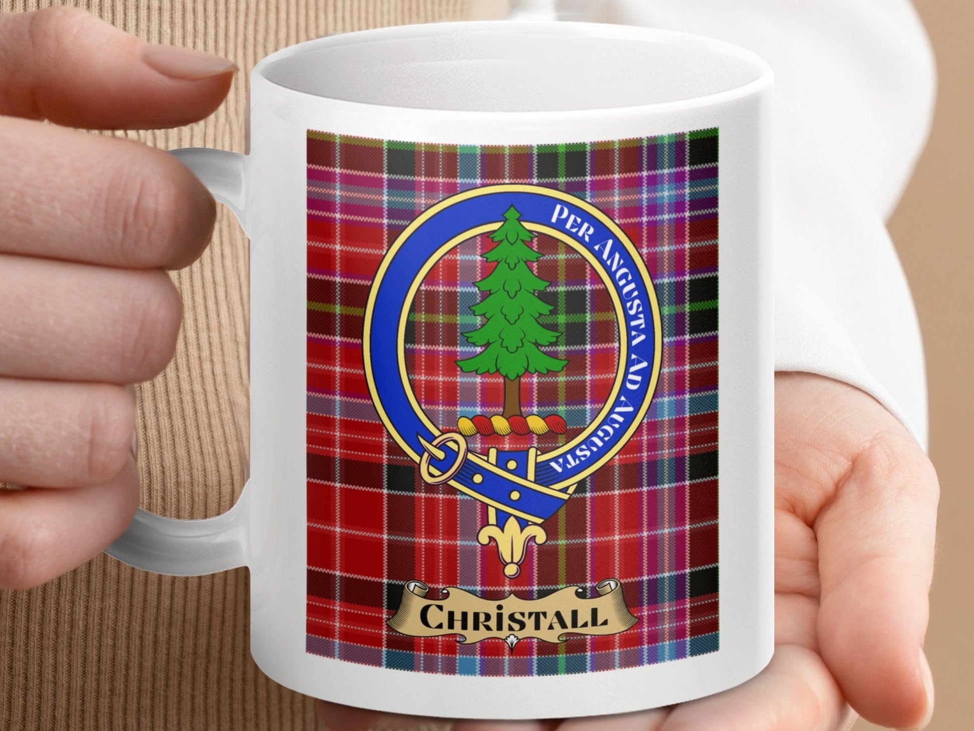 Physical Item Christall Clan Scottish Tartan Crest Mug