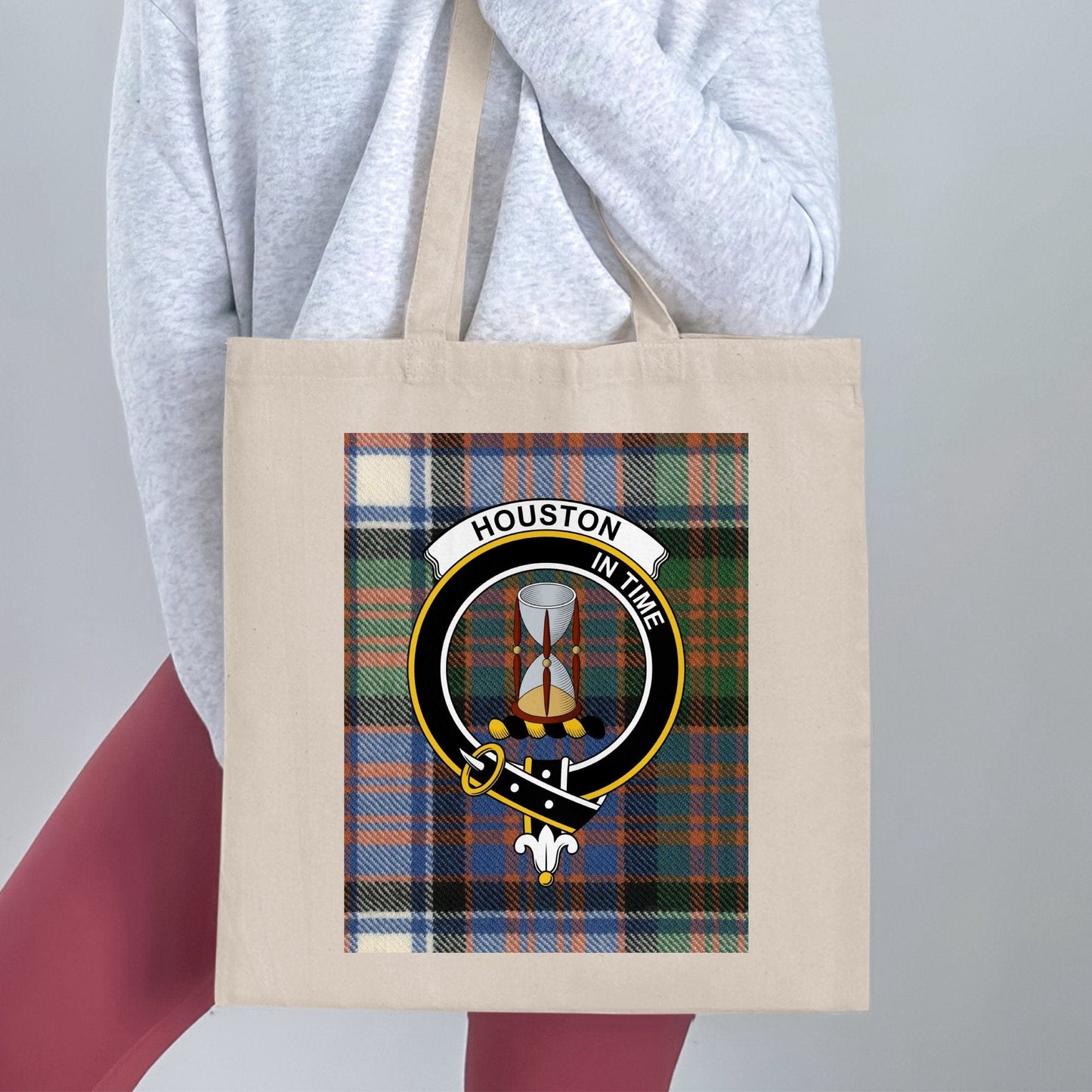 Physical Item Clan Houston Scottish Crest Tartan Tote Bag