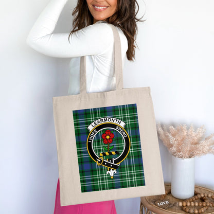 Physical Item Clan Learmonth Scottish Crest Tartan Tote Bag