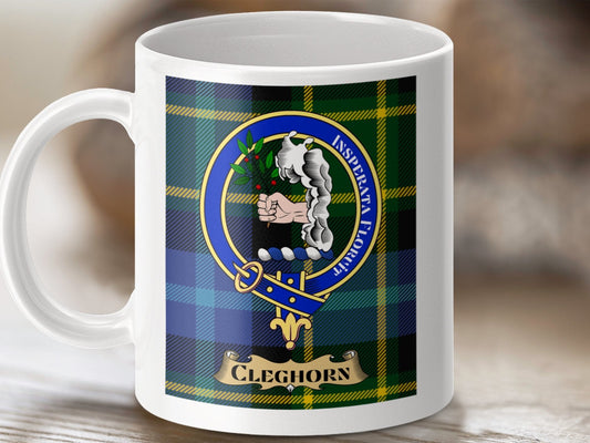 Physical Item Cleghorn Clan Scottish Tartan Crest Mug