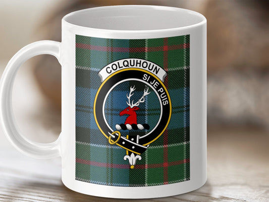 Physical Item Colquhoun Scottish Clan Tartan Crest Mug