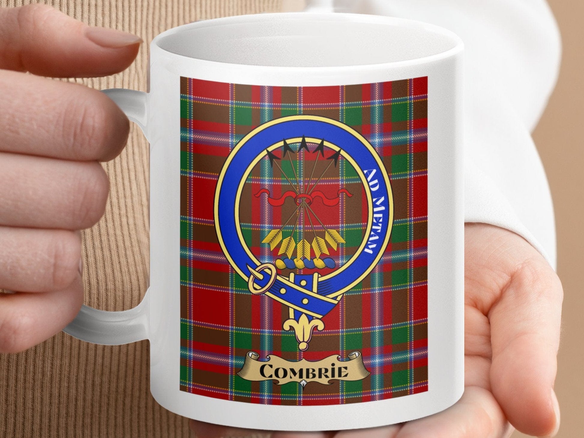 Physical Item Combrie Clan Scottish Tartan Crest Mug