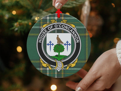 Physical Item Concannon Crest Irish Tartan Christmas Ornament Decoration