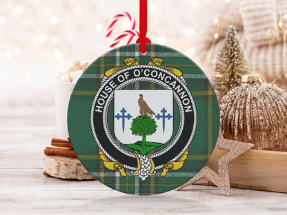 Physical Item Concannon Crest Irish Tartan Christmas Ornament Decoration