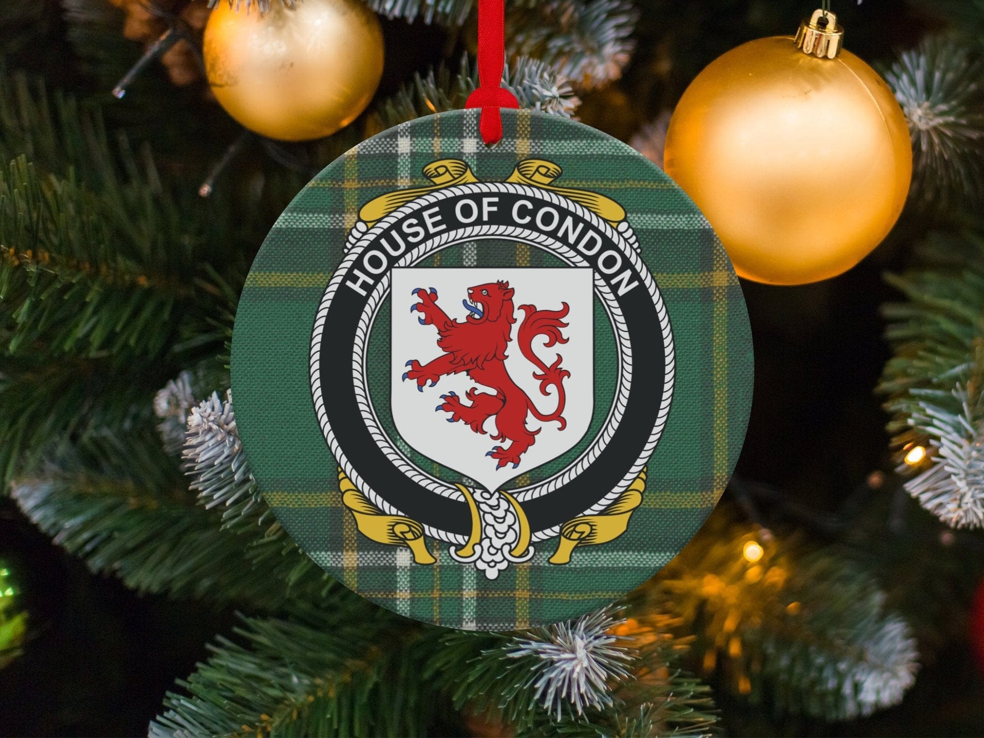 Physical Item Condon Crest Irish tartan Christmas Ornament Decoration