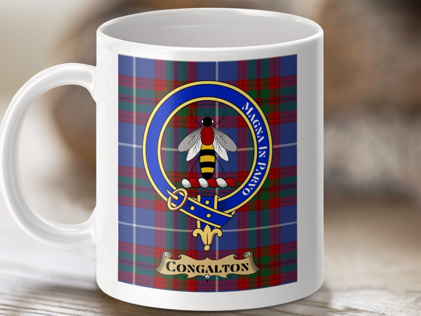 Physical Item Congalton Clan Scottish Tartan Crest Mug